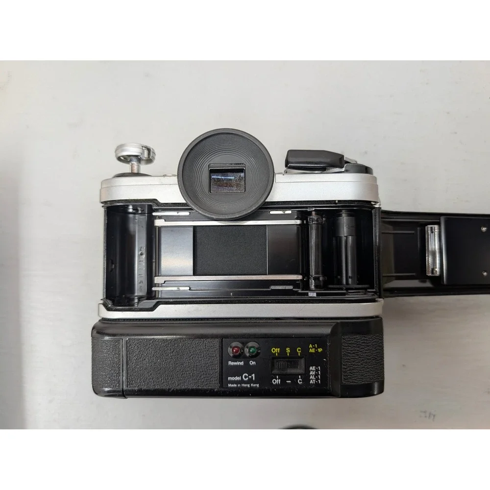 Canon AE-1 35mm Camera w/ FD‎ 50mm 1:1.8 Lens + Power Winder Lens Speedlite 155A